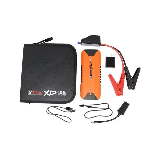 Compact Jump Starter 1200 Amp, 12-Volt, 16,000Mah, K-Tool International, Mfr#: KTIXD8008